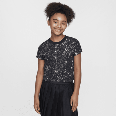 Nike Sportswear Big Kids Girls Crop T Shirt. Nike